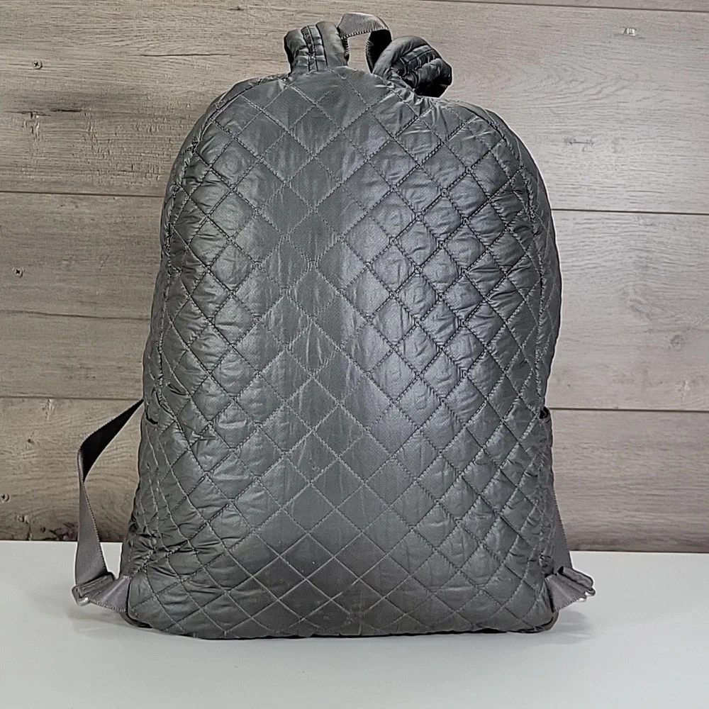 MZ Wallace Quilted Gray Nylon Backpack